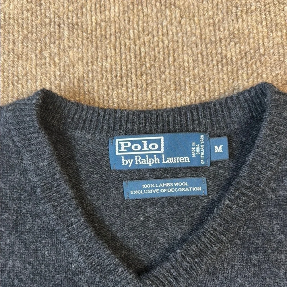 Polo Ralph Lauren Sweater Men’s Large 100% Lambswool Long Sleeve Vintage Black M